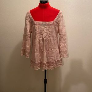 Lucky brand square neck peasant blouse